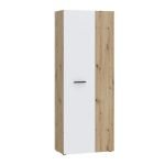 Armadio multiuso Teodoro 2 ante con portascope struttura rovere e 1 anta bianco