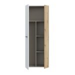 Armadio multiuso Teodoro 2 ante con portascope struttura rovere e 1 anta bianco