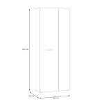 Armadio multiuso Teodoro 2 ante con portascope struttura rovere e 1 anta bianco