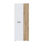 Armadio multiuso Teodoro 2 ante con ripiani struttura rovere e 1 anta bianco