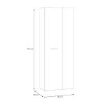 Armadio multiuso Teodoro 2 ante con ripiani struttura rovere e 1 anta bianco