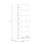 Armadio multiuso Teodoro 2 ante con ripiani struttura rovere e 1 anta bianco