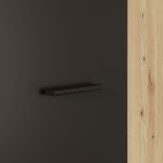 Armadio multiuso Teodoro 2 ante con ripiani struttura rovere e 1 anta nero