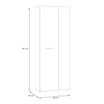 Armadio multiuso Teodoro 2 ante con ripiani struttura rovere e 1 anta nero