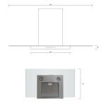 Barriviera Cappa Diamante 90 cm. 3 livelli di velocità piano in vetro classe C
