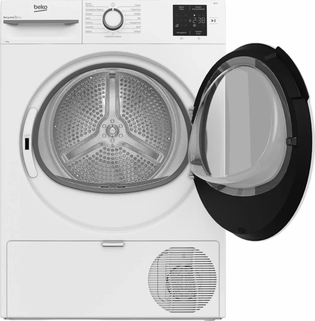 Asciugatrice Beko 10 Kg Classe D Inverter con Pompa di Calore Profondità 61 cm Vapore EcoGentle colore Bianco - BMT103EW