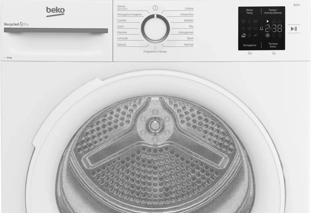 Asciugatrice Beko 10 Kg Classe D Inverter con Pompa di Calore Profondità 61 cm Vapore EcoGentle colore Bianco - BMT103EW