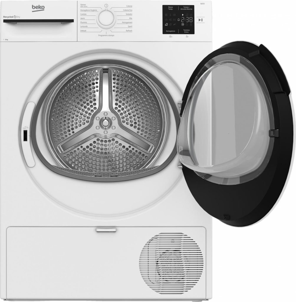 Beko Asciugatrice 8 Kg Classe D Inverter con Pompa di Calore Profondità 55 cm Vapore EcoGentle colore Bianco - BMT83EW