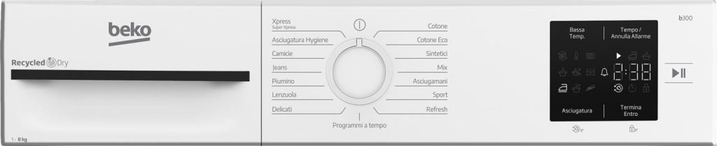 Beko Asciugatrice 8 Kg Classe D Inverter con Pompa di Calore Profondità 55 cm Vapore EcoGentle colore Bianco - BMT83EW