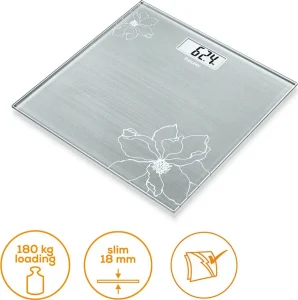 Beurer Bilancia Pesapersona Digitale elettronica Portata massima 180 Kg in Vetro - GS 10