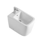 Bidet a pavimento filo muro FB54D in ceramica 54x36x42H cm bianco