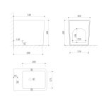 Bidet a pavimento filo muro FB54D in ceramica 54x36x42H cm bianco