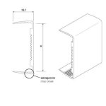 Bordo top da 4 mt H 40 in alluminio finitura anodizzato spazzolato