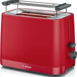 Tostapane Bosch 2 Fette Potenza 950 Watt Funzione Scongelamento e Riscalda colore Rosso - TAT3M124