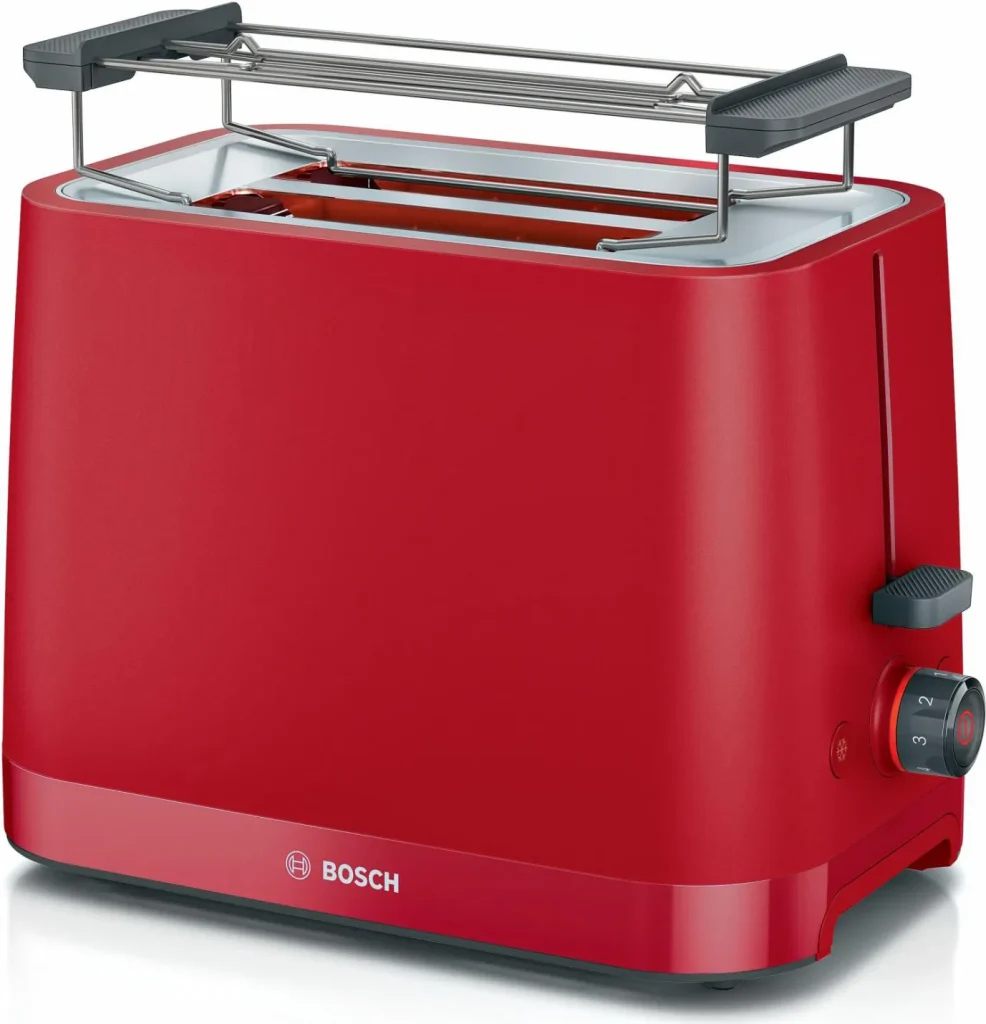 Tostapane Bosch 2 Fette Potenza 950 Watt Funzione Scongelamento e Riscalda colore Rosso - TAT3M124