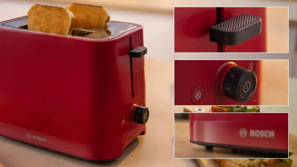 Tostapane Bosch 2 Fette Potenza 950 Watt Funzione Scongelamento e Riscalda colore Rosso - TAT3M124