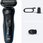 Braun Rasoio Elettrico Ricaricabile Wet & Dry 3 Lame Autonomia 50 min colore Nero serie 5 - 52-B1000S