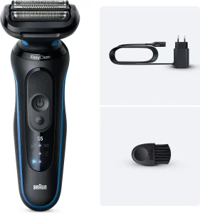 Braun Rasoio Elettrico Ricaricabile Wet & Dry 3 Lame Autonomia 50 min colore Nero serie 5 - 52-B1000S