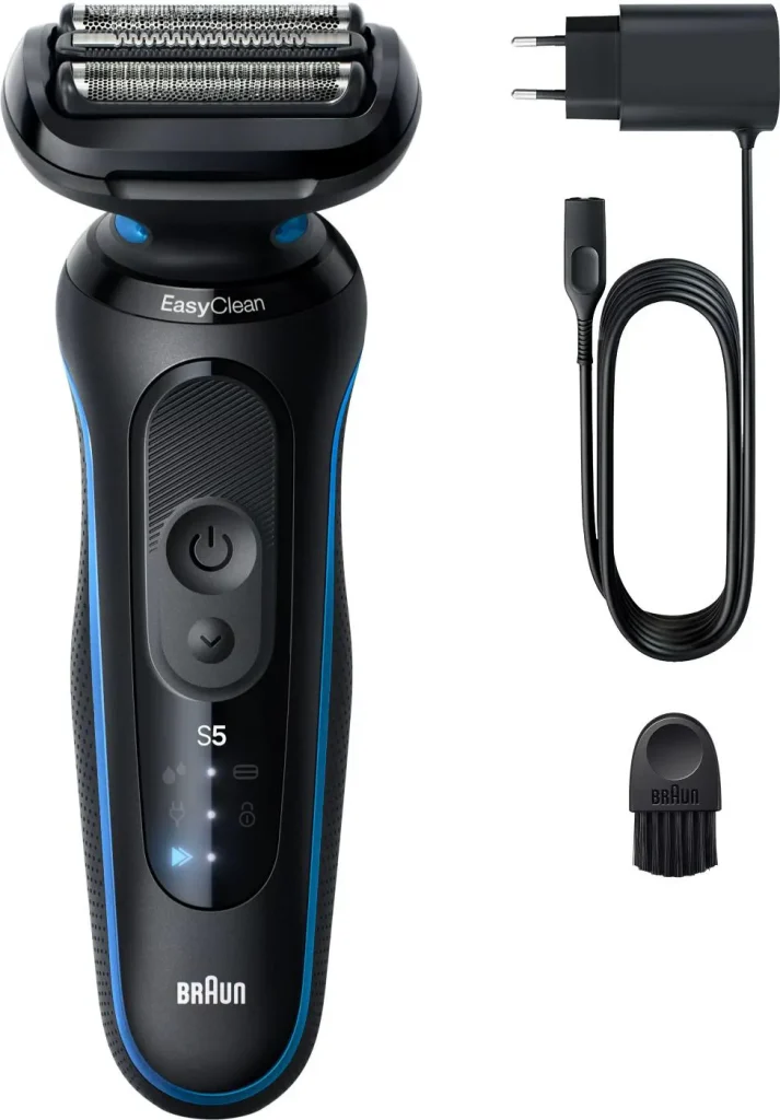 Braun Rasoio Elettrico Ricaricabile Wet & Dry 3 Lame Autonomia 50 min colore Nero serie 5 - 52-B1000S