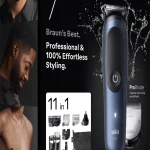 Braun Rifinitore All in One per Barba e Capelli 11 in 1 Ricaricabile Autonomia 120 Minuti 14 Lungheze colore Blu/Nero serie 7 - AIO7540