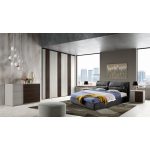 Camera da letto Cecilia grigio frassinato con inserti noce scuro