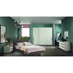 Camera da letto Dorotea armadio 3 ante scorrevoli grigio reina e cenere