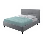 Camera da letto Georgie con armadio 4 ante bianco larice e letto Snello grigio chiaro
