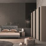 Camera da letto Moni canapa frassinato e dettagli marmo nero