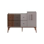 Camera da letto Pastel in colore beige, noce e dark coffee