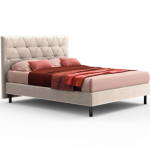 Camera da letto Pastel in colore beige, noce e dark coffee