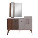 Camera da letto Pastel in colore beige, noce e dark coffee