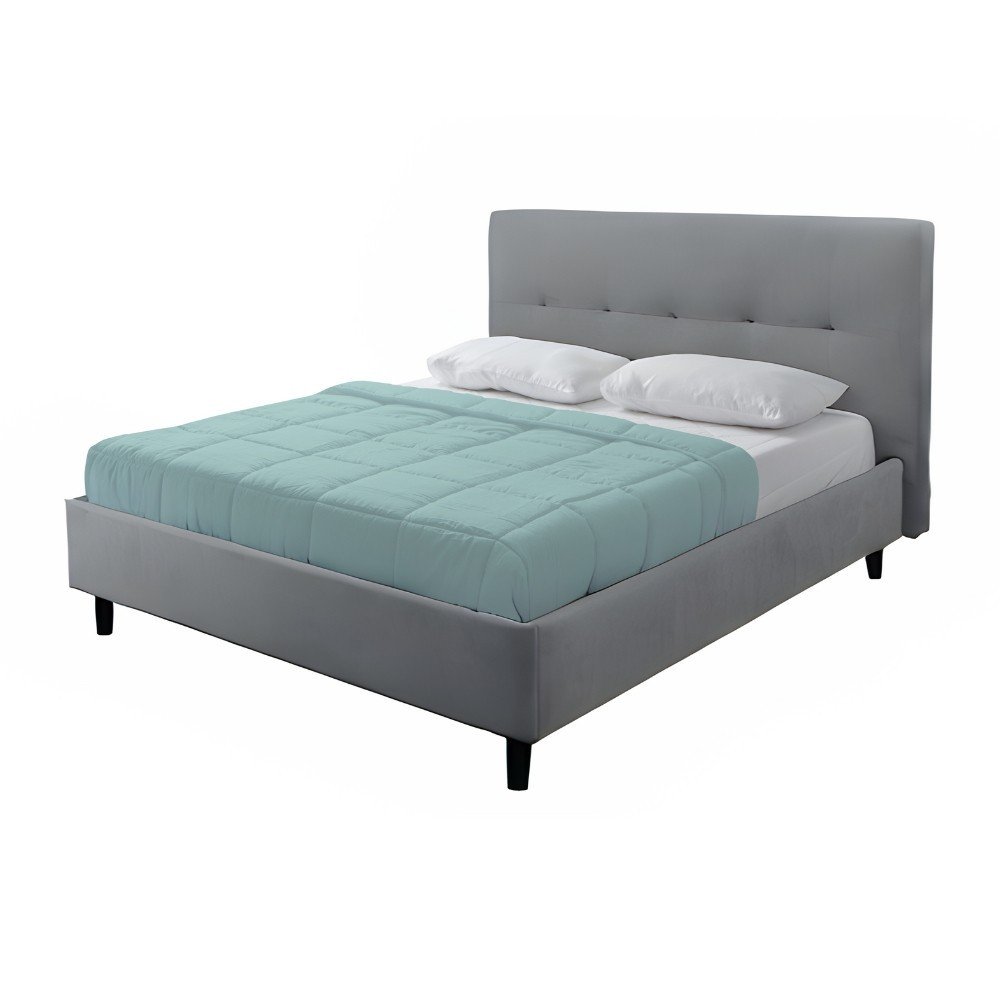 Camera da letto Rango con armadio 2 ante bianco opaco e letto Snello grigio chiaro