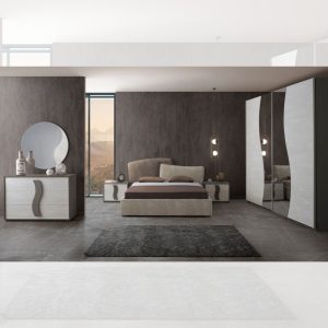 Camera da letto Twin con letto contenitore colore grigio