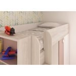 Cameretta 1262 con letto a castello con due cassettoni e armadio reversibile colore bianco consumato e rosa antico