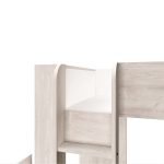 Cameretta 1266 con letto a castello con due cassettoni e armadio reversibile colore bianco vintage