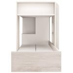 Cameretta 1266 con letto a castello con due cassettoni e armadio reversibile colore bianco vintage