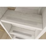 Cameretta 1267 con letto a castello con due cassettoni e armadio reversibile colore bianco consumato e rosa flamingo