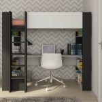 Cameretta 1651 con letto a soppalco e scrivania sottostante colore bianco e antracite