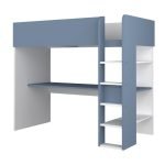 Cameretta 2276 con letto a soppalco con scrivania sottostante colore bianco e azzurro