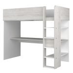Cameretta 2278 con letto a soppalco con scrivania sottostante colore bianco e bianco consumato