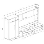 Cameretta a ponte 6006 con letto estraibile e armadio colore bianco consumato e bianco reversibile