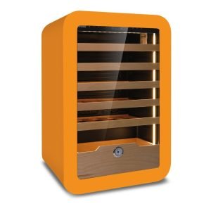 Cantinetta Vinarius 40 ventilato con 5 mensole in legno con guide telescopiche in colore arancio classe G