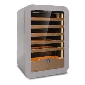 Cantinetta Vinarius 40 ventilato con 5 mensole in legno con guide telescopiche in colore grigio classe G
