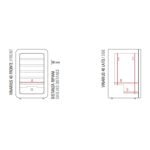 Cantinetta Vinarius 40 ventilato con 5 mensole in legno con guide telescopiche in colore nero classe G