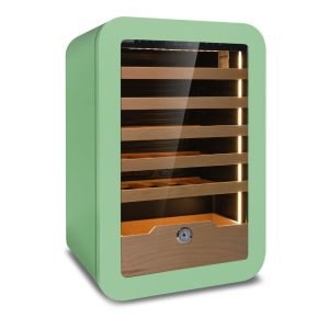 Cantinetta Vinarius 40 ventilato con 5 mensole in legno con guide telescopiche in colore verde classe G