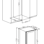 Cantinetta incasso ventilato DW170F2T con maniglia integrata 2 zone di temperatura 105 bottiglie nero classe G