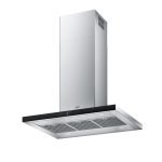 Cappa a isola Franke FTLN I 90 cm in acciaio inox satinato e cristallo nero classe A+