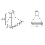 Cappa camino Bertazzoni K90HERNEA 90 cm inox e nera classe A
