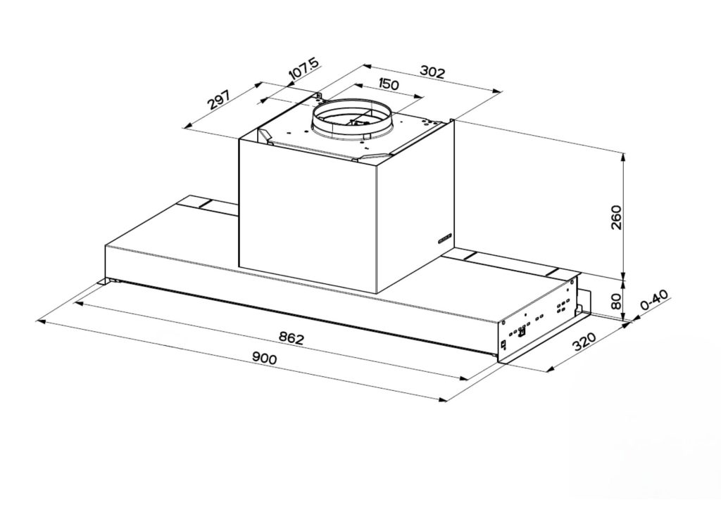 Cappa incasso per piano a induzione In-Nova Zero Drip Lite90A Faber inox classe B