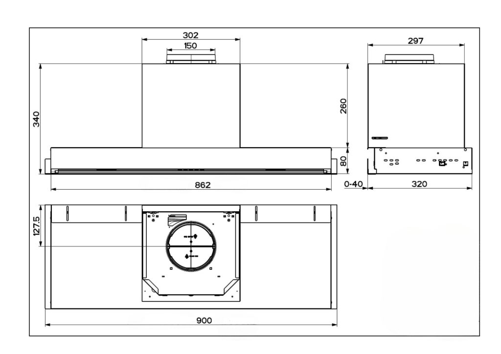 Cappa incasso per piano a induzione In-Nova Zero Drip Lite90A Faber inox classe B